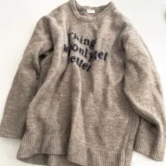 しまむら mysa closet 田中里奈　ロゴプルオーバーニット　LL