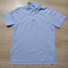 無印良品 ライトブルー 鹿の子編み ポロシャツ M