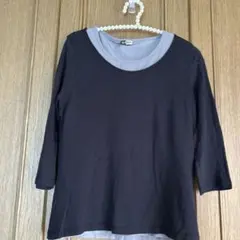 &. EYCIA 黒 五分袖 トップス