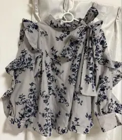 SNIDEL フロッキーオーガンジーシースルーブラウス