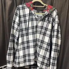 18ss OFF-WHITE フーデッドチェック長袖シャツ