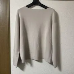 OPAQUE.CLIPベージュ ボートネック ニットセーター 長袖 M