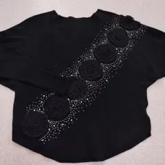 レディース　装飾ニット　ブラック