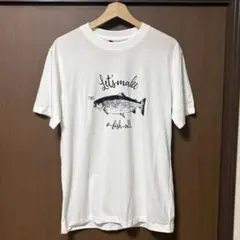 新品 しまむら トラウト 魚 フィッシュ 釣り アウトドア Tシャツ 白 L