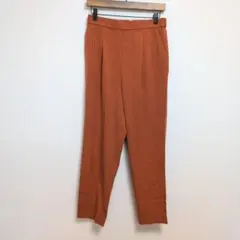 【グローバルワーク】プリーツ入り カジュアルパンツ 大きめ オレンジ XL