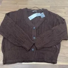ジーユー　透かし編みカーディガン　L