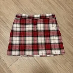 H&M 赤と白のチェック ミニスカート