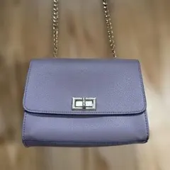 パープルレザーショルダーバッグ