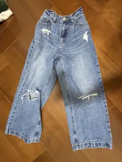 ラブトキ　キッズ ダメージデニム ワイドパンツ 130cmのサムネイル