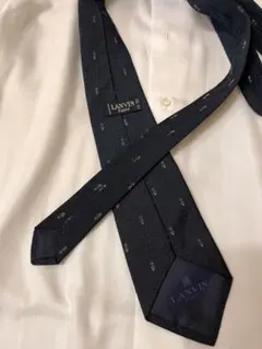 LANVIN PARIS ネクタイ ネイビー 小紋柄