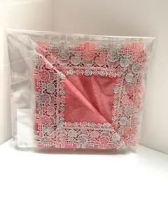 新品　近沢レース　ミッフィー miffy ハンカチ GY＆PKバイカラーコーラル