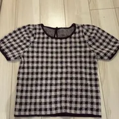 Proportion by Body Dressing チェック柄 半袖ニット
