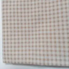 ベージュ系　チェック柄　生地