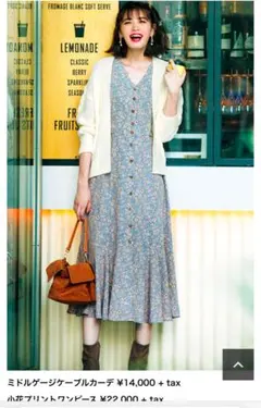 ちょび様専用 ＊ Apuweiser-riche 8分袖小花プリントワンピース