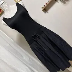 美品　mimi＆roger ノースリーブワンピース　黒系 ウエストリボンのサムネイル