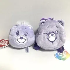 ケアベア　GIGO限定ミニリュックポーチ/ラウンドワン限定マスコット　パープル
