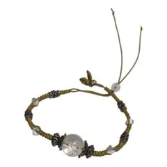 【手作り】玄武水晶と紐のブレスレット(管理M552)