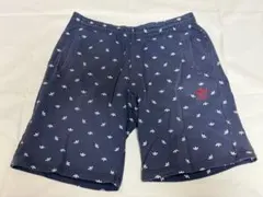 adidas トレフォイル総柄 ショートパンツ ネイビー