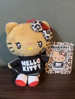 サンリオ ギャルハローキティマスコットぬいぐるみチャーム 茶色 ヒョウ柄　日焼け