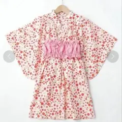 シューラルー　タキナガレ浴衣ワンピース　90 100 花柄　夏祭り　保育園