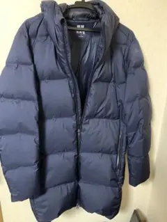 UNIQLO ネイビー フード付きダウンジャケット S