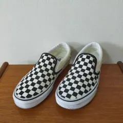 US9.5　VANS　白黒チェッカーボード　スリッポン