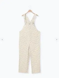 Samansa Mos2 デニム/花柄アソートサロペットパンツ