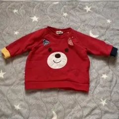 くま顔トレーナー 70サイズ　顔ドン　HOT BISCUITS