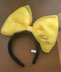 ディズニー　ミニー　リボンカチューシャ　黄色