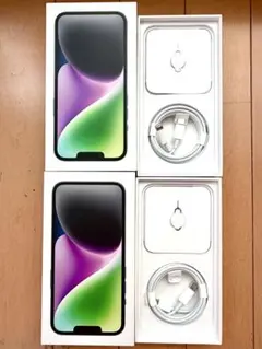 Apple iPhone14 128GB 空箱と充電ケーブル　２箱