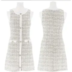 ノースリーブミニワンピース ホワイト系