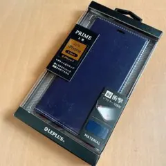 iPhone XS/X 薄型PUレザーフラップケース ネイビー