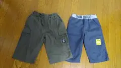 カーキ・ネイビー 半ズボン 100cm