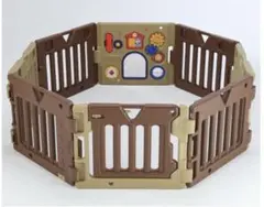 【ベビーサークル】日本育児 ミュージカルキッズランドEX マロン 8枚セット