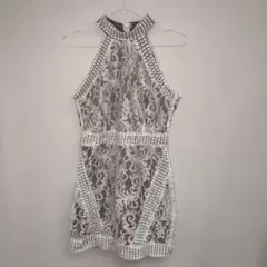 ホワイト レース ホルターネック ミニドレスのサムネイル