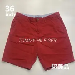 超美品 トミーヒルフィガー メンズ ゴルフ 赤 ハーフパンツ ウエスト34インチのサムネイル