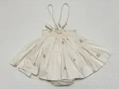 MONBEBE アイボリー カンカンブルマ　フリルスカート XL 刺繍