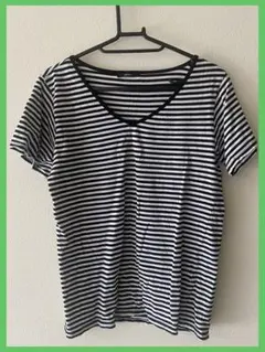 【未使用に近い・フリーサイズ・早い者勝ち・即購入可】EMODA ボーダーTシャツのサムネイル