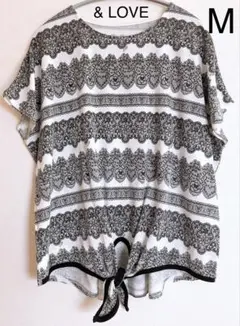 アンドラブ &LOVE Tシャツ 半袖 白 黒 M QVC カットソー トップスのサムネイル