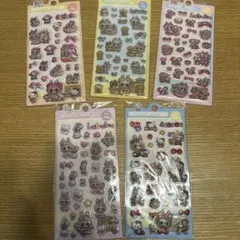 ラブブ ぷくぷくシール 立体 コラボ キティ 5枚セット ボンボンドロップシール