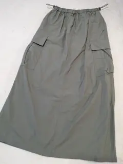 【AMERICANHOLIC】ミリタリー調ロングスカート無地　M