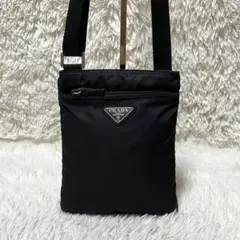 プラダ ショルダーバッグ レザー×ナイロン 三角ロゴ ベルト グリーン系 グリーン（緑）系 PRADA(プラダ) ショルダーバッグ(メンズ