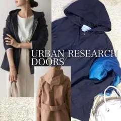 アーバンリサーチドアーズ★定価1.7万　コットンフードショートコート　ネイビー