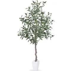 Heruiwin 人工観葉植物「オリーブ 高さ120cm」 インテリアグリーン
