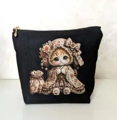 ✨️イベント品✨️❣️保冷・保温マチ付きポーチ 猫C3-5 パネル