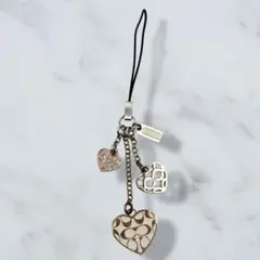 COACH コーチ キーホルダー チャーム ピンク ハート シグネチャー Y2K