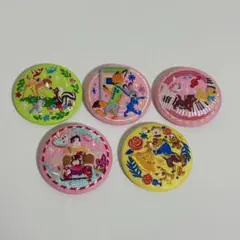 ディズニー 刺繍缶バッジ ビスケット2 5点セット