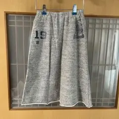 デニムダンガリー スエットダメージスカート　Ｌ-LARGE