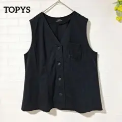 【TOPYS　トピィーズ】　刺繍ベスト♪　ブラック