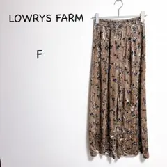 ローリーズファーム ベロア花柄ワイドパンツ F ピンクブラウン ベルベット